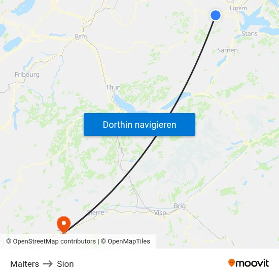 Malters to Sion map