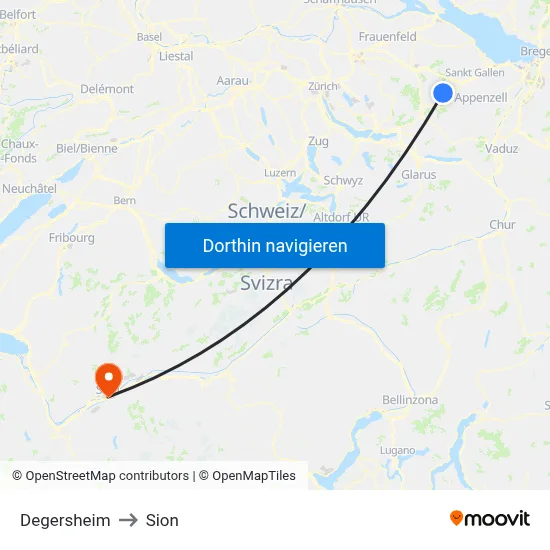 Degersheim to Sion map