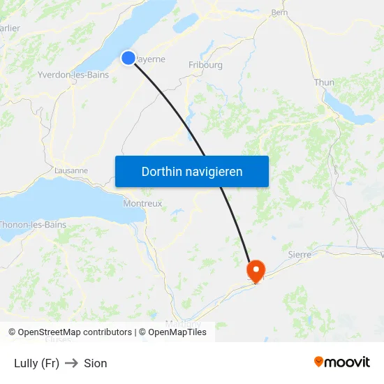 Lully (Fr) to Sion map