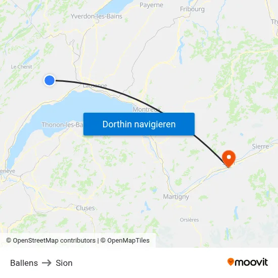 Ballens to Sion map