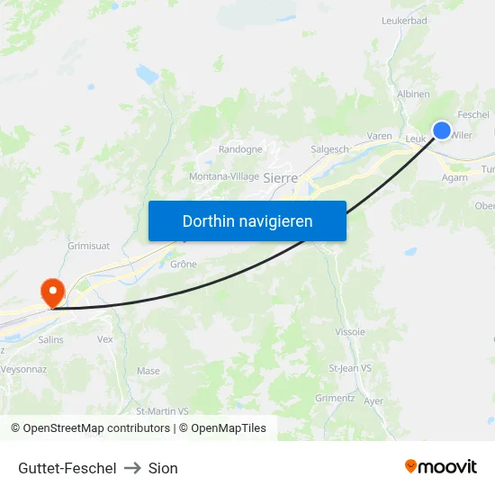 Guttet-Feschel to Sion map