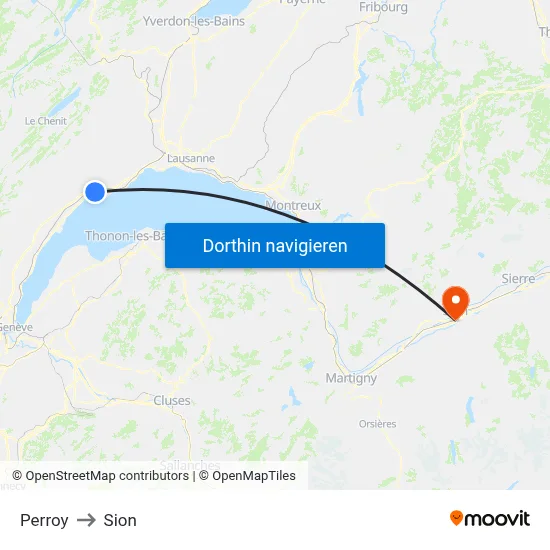 Perroy to Sion map
