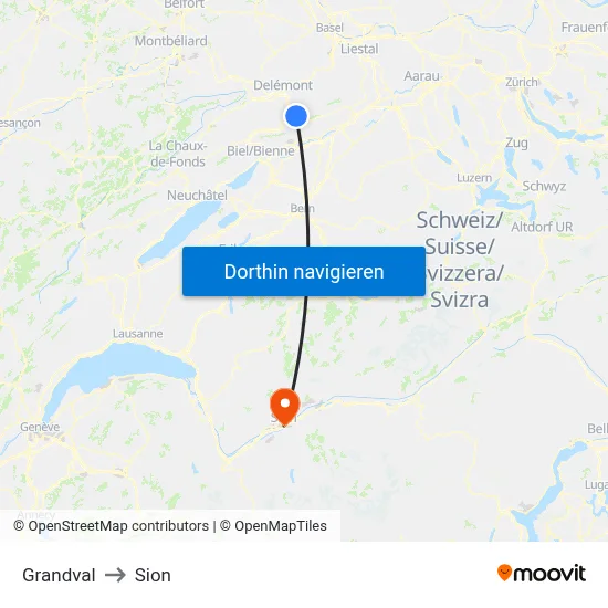 Grandval to Sion map