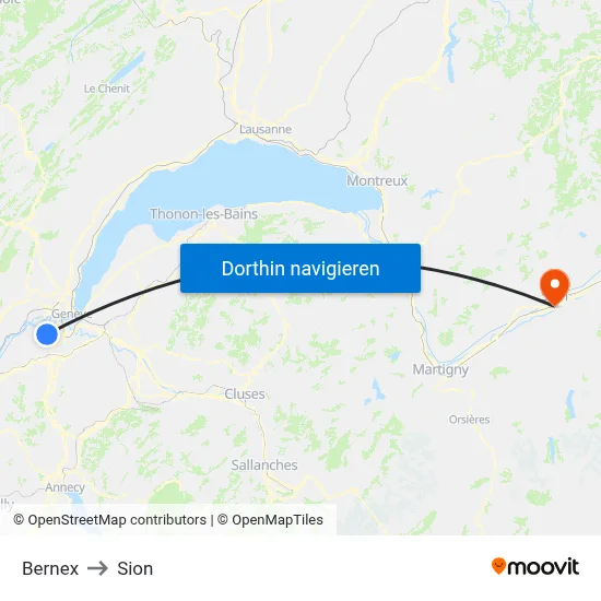 Bernex to Sion map