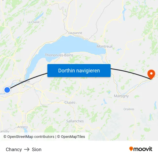 Chancy to Sion map