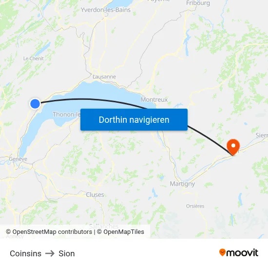 Coinsins to Sion map