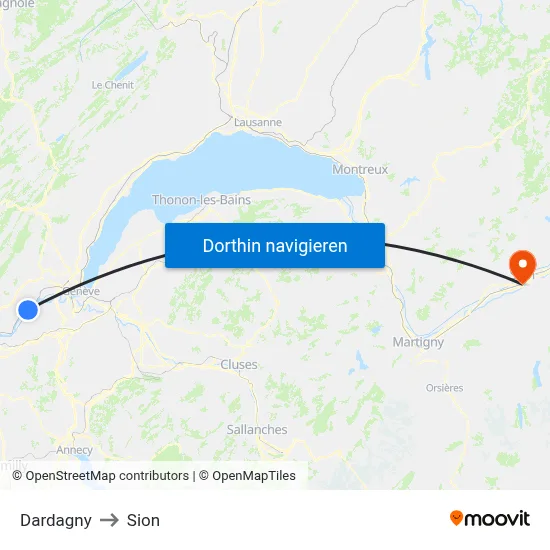 Dardagny to Sion map