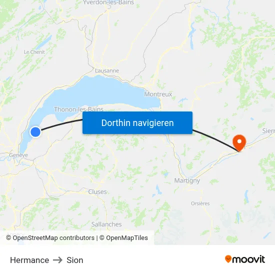 Hermance to Sion map