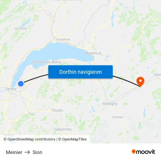 Meinier to Sion map