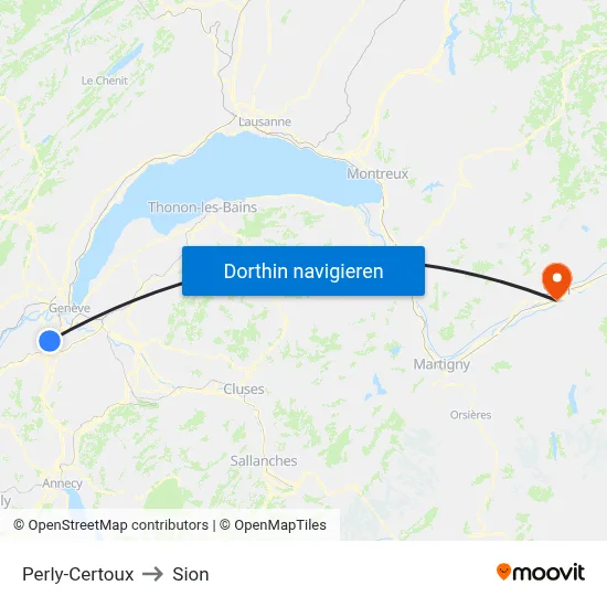 Perly-Certoux to Sion map