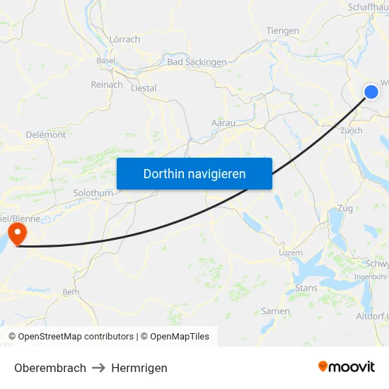 Oberembrach to Hermrigen map