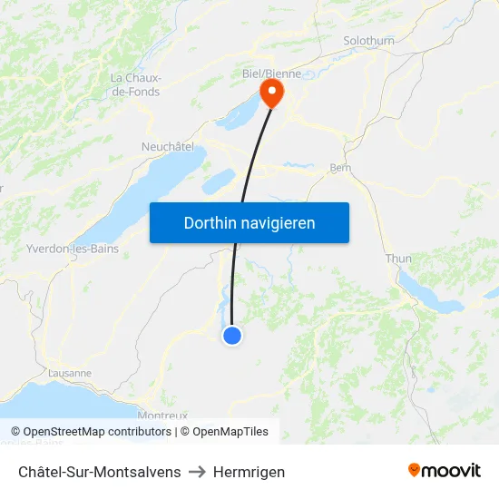 Châtel-Sur-Montsalvens to Hermrigen map