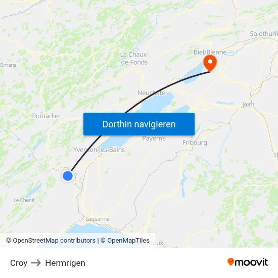 Croy to Hermrigen map