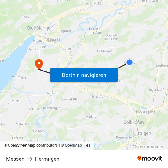 Messen to Hermrigen map