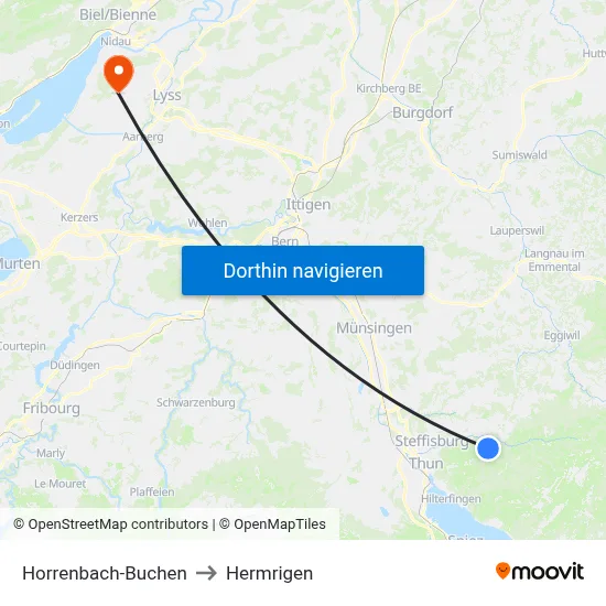 Horrenbach-Buchen to Hermrigen map