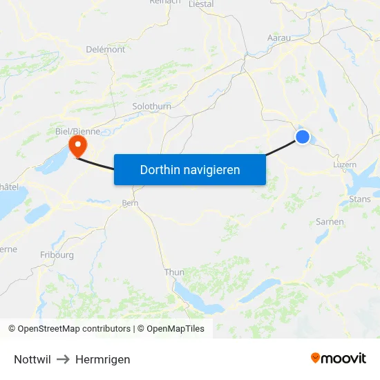 Nottwil to Hermrigen map