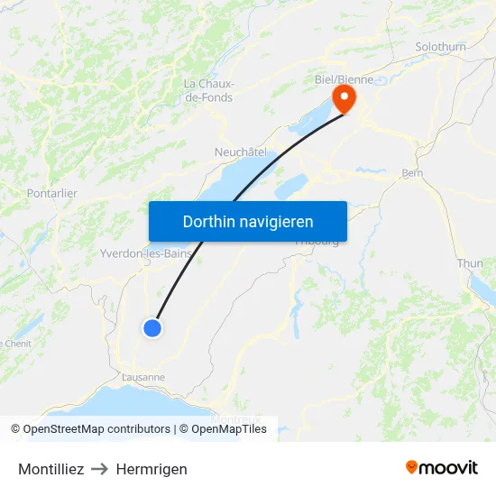 Montilliez to Hermrigen map