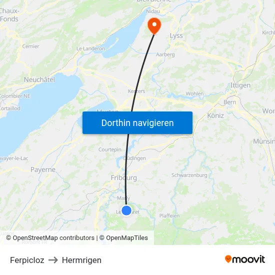 Ferpicloz to Hermrigen map