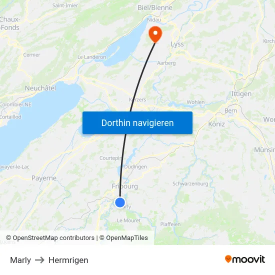 Marly to Hermrigen map