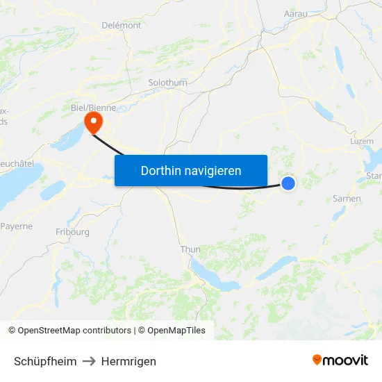 Schüpfheim to Hermrigen map