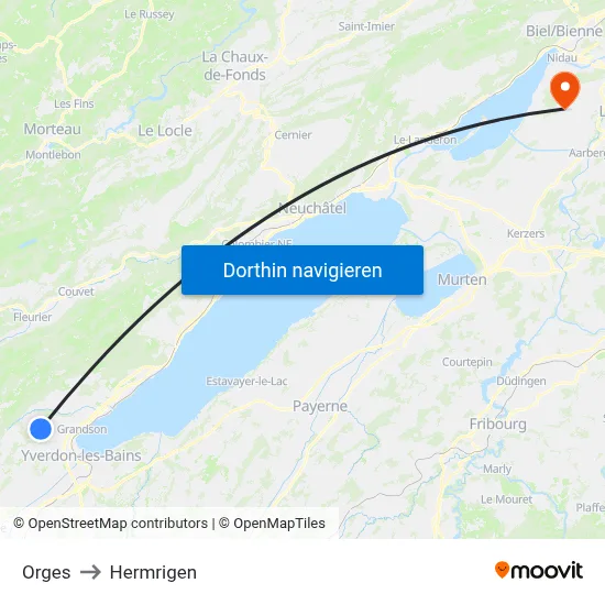 Orges to Hermrigen map