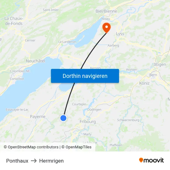 Ponthaux to Hermrigen map