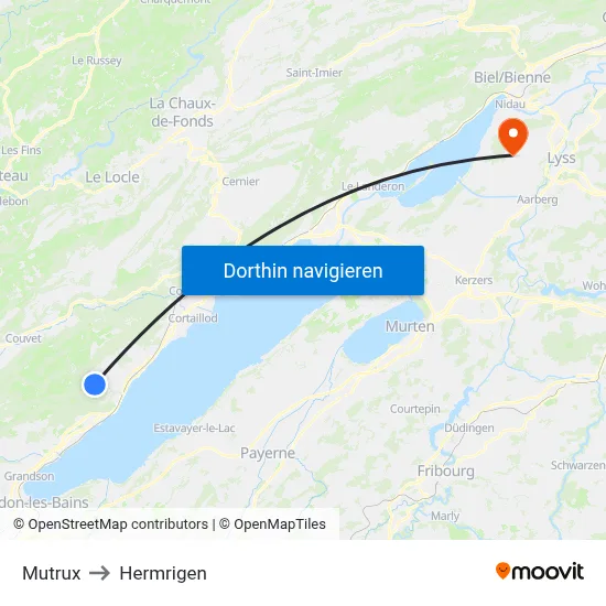 Mutrux to Hermrigen map