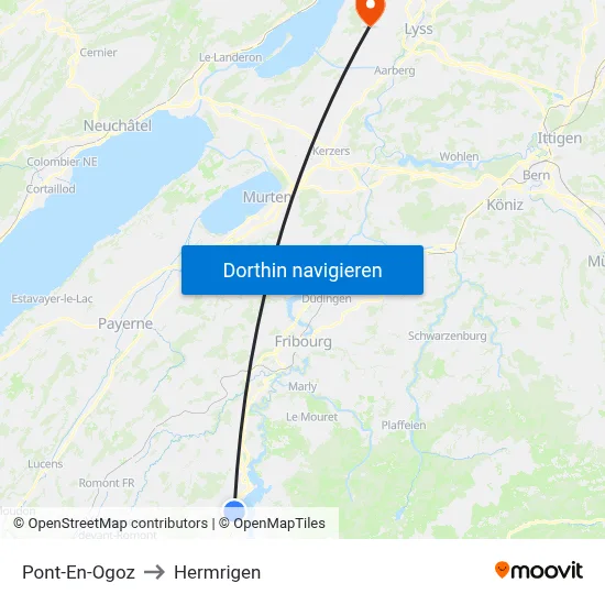 Pont-En-Ogoz to Hermrigen map