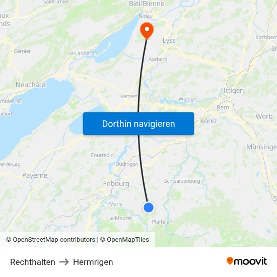 Rechthalten to Hermrigen map