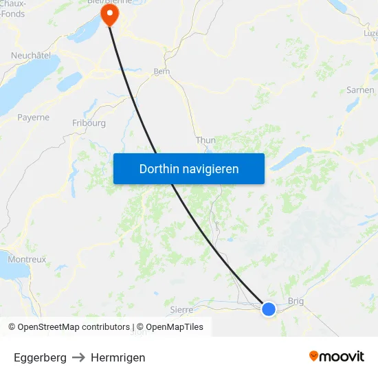 Eggerberg to Hermrigen map