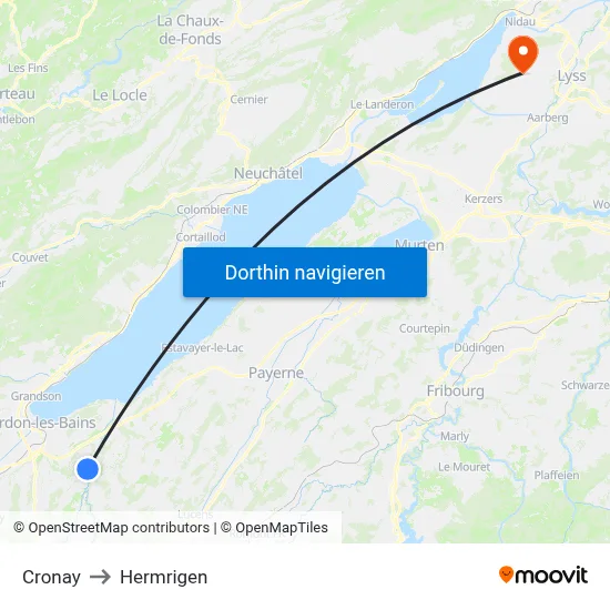 Cronay to Hermrigen map