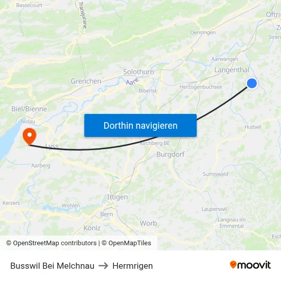 Busswil Bei Melchnau to Hermrigen map