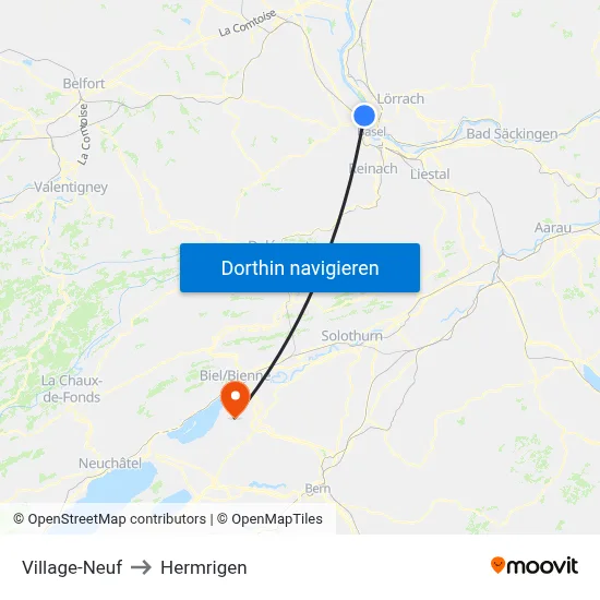 Village-Neuf to Hermrigen map