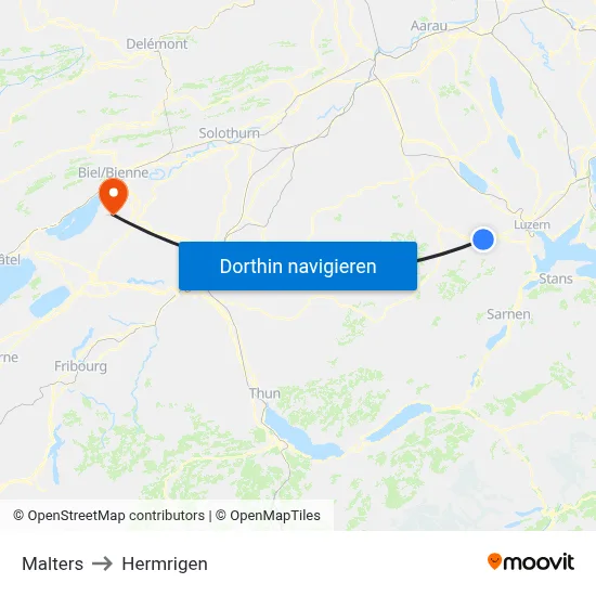 Malters to Hermrigen map