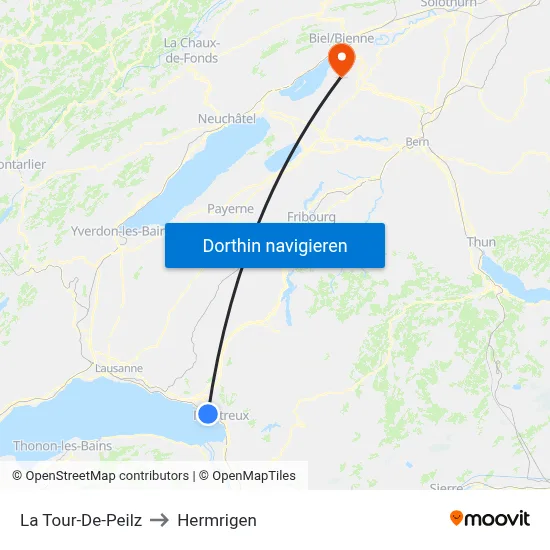 La Tour-De-Peilz to Hermrigen map