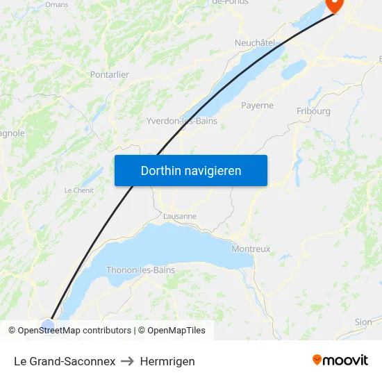 Le Grand-Saconnex to Hermrigen map