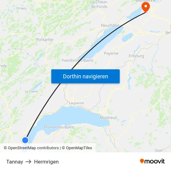 Tannay to Hermrigen map