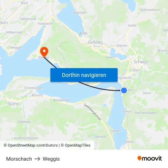Morschach to Weggis map