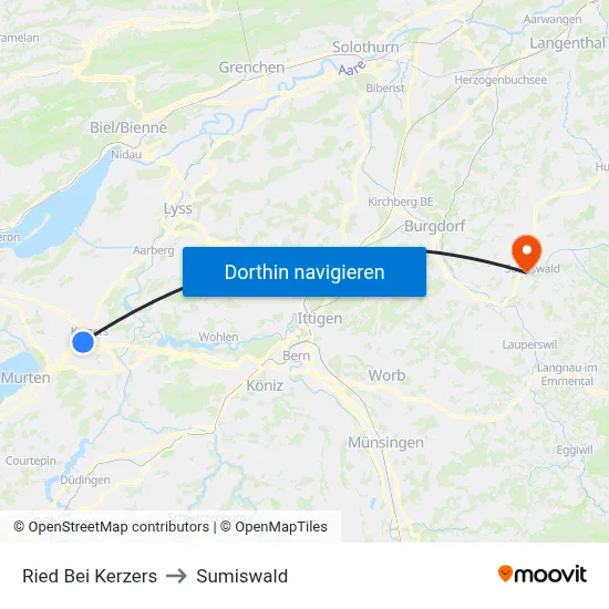 Ried Bei Kerzers to Sumiswald map