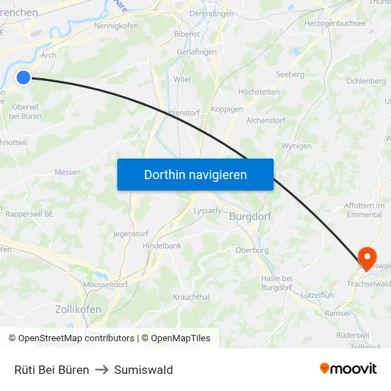 Rüti Bei Büren to Sumiswald map