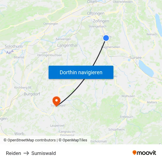 Reiden to Sumiswald map