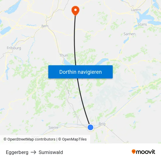Eggerberg to Sumiswald map