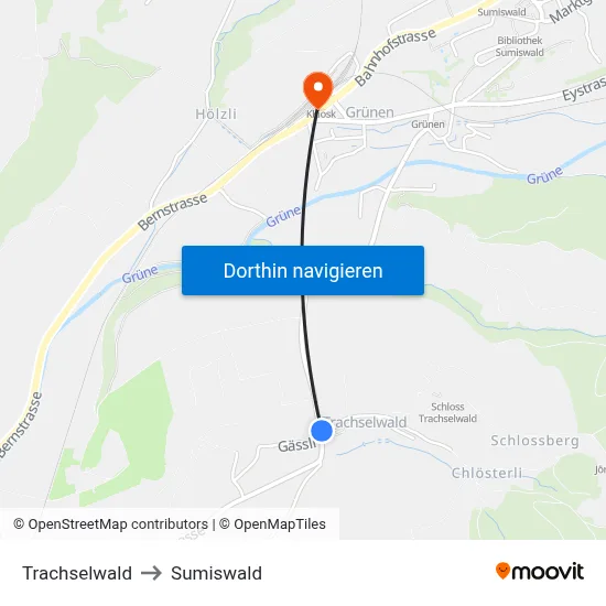 Trachselwald to Sumiswald map