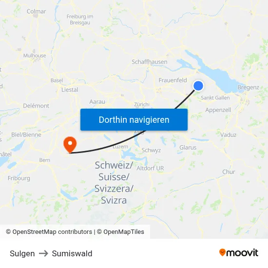 Sulgen to Sumiswald map