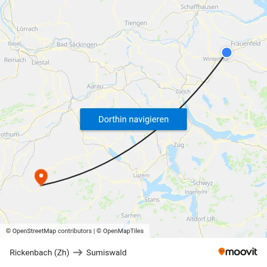 Rickenbach (Zh) to Sumiswald map