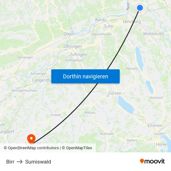 Birr to Sumiswald map
