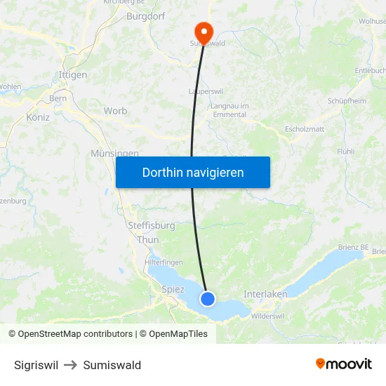 Sigriswil to Sumiswald map