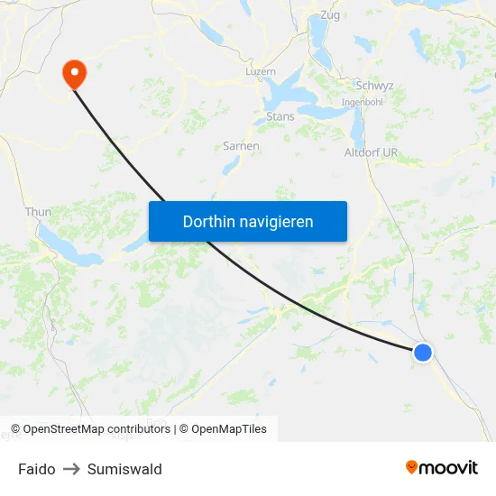 Faido to Sumiswald map