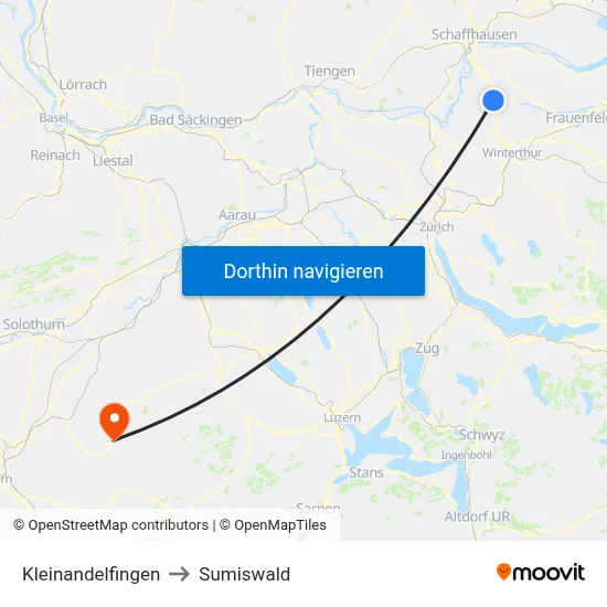 Kleinandelfingen to Sumiswald map