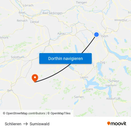 Schlieren to Sumiswald map